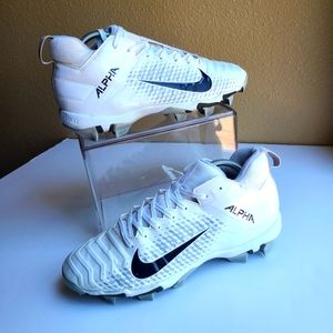 Nike Mens Alpha Menace 2 Shark AQ7653-100 White Football Cleats Shoes Size 9.5